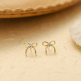 Briar Bow 18K Gold Stud Earrings