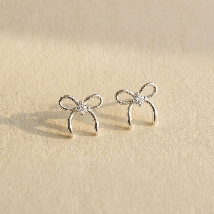 Briar Silver Bow Earrings