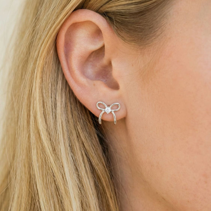 Briar Silver Bow Earrings