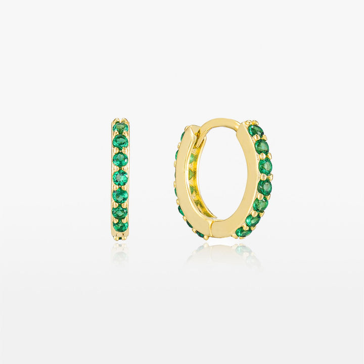 Brooks Gold Emerald Huggie Earrings