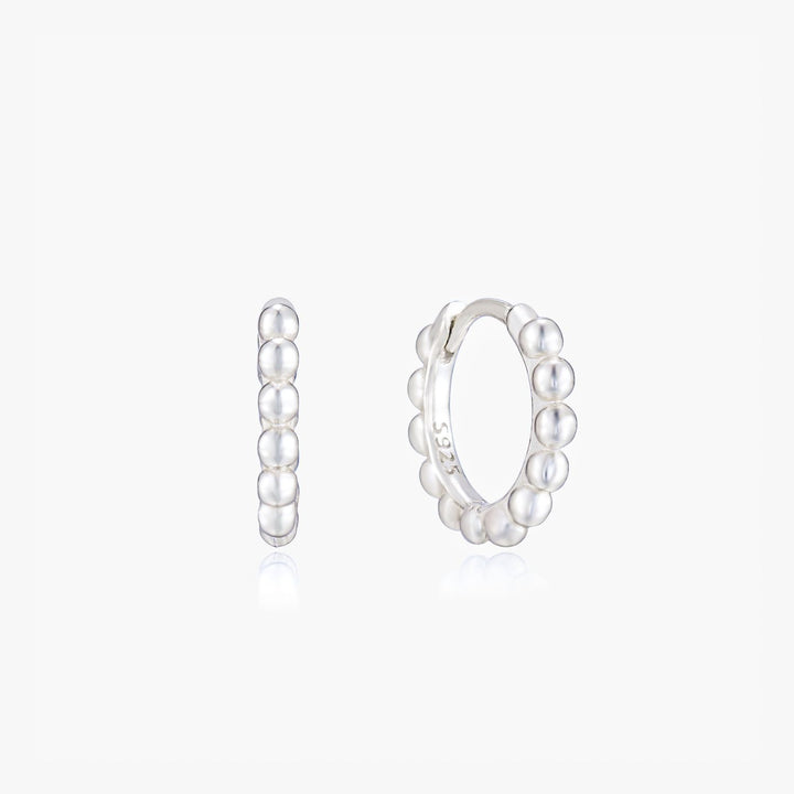 Bubble Ball Silver Mini Huggie Earrings