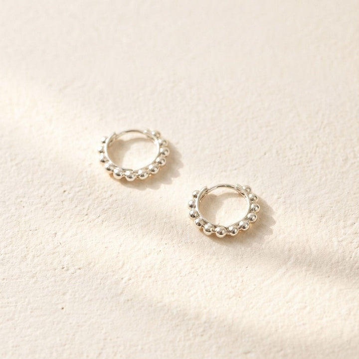 Bubble Ball Silver Mini Huggie Earrings