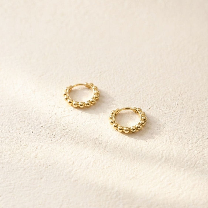 Bubble Ball Gold Mini Huggie Earrings