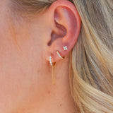 Cynthia CZ Gold Hoop Chain Earrings