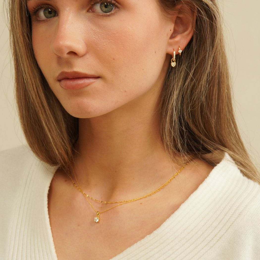 Camille Solitaire Pendant Necklace Gold