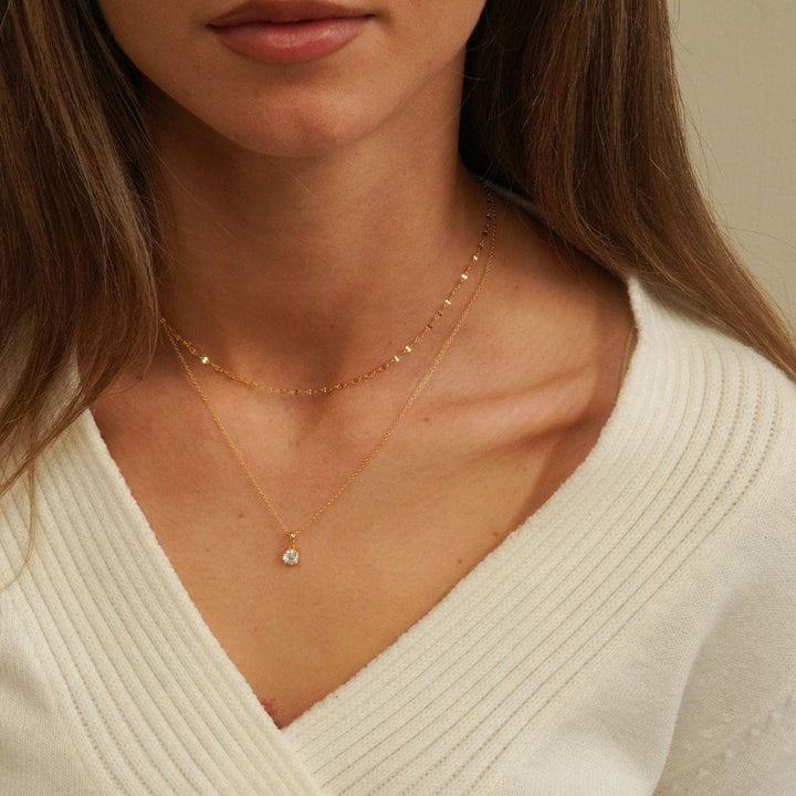 Camille Solitaire Pendant Necklace Gold