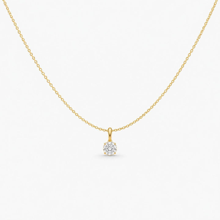 Camille Solitaire Pendant Necklace Gold