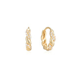 Carla 18K Gold Twist Huggie Hoop Earrings 8.5MM