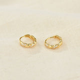 Carla 18K Gold Twist Huggie Hoop Earrings 8.5MM