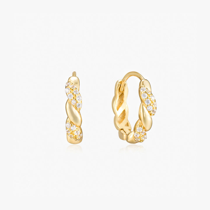 Carla Gold Twist Huggie Earrings