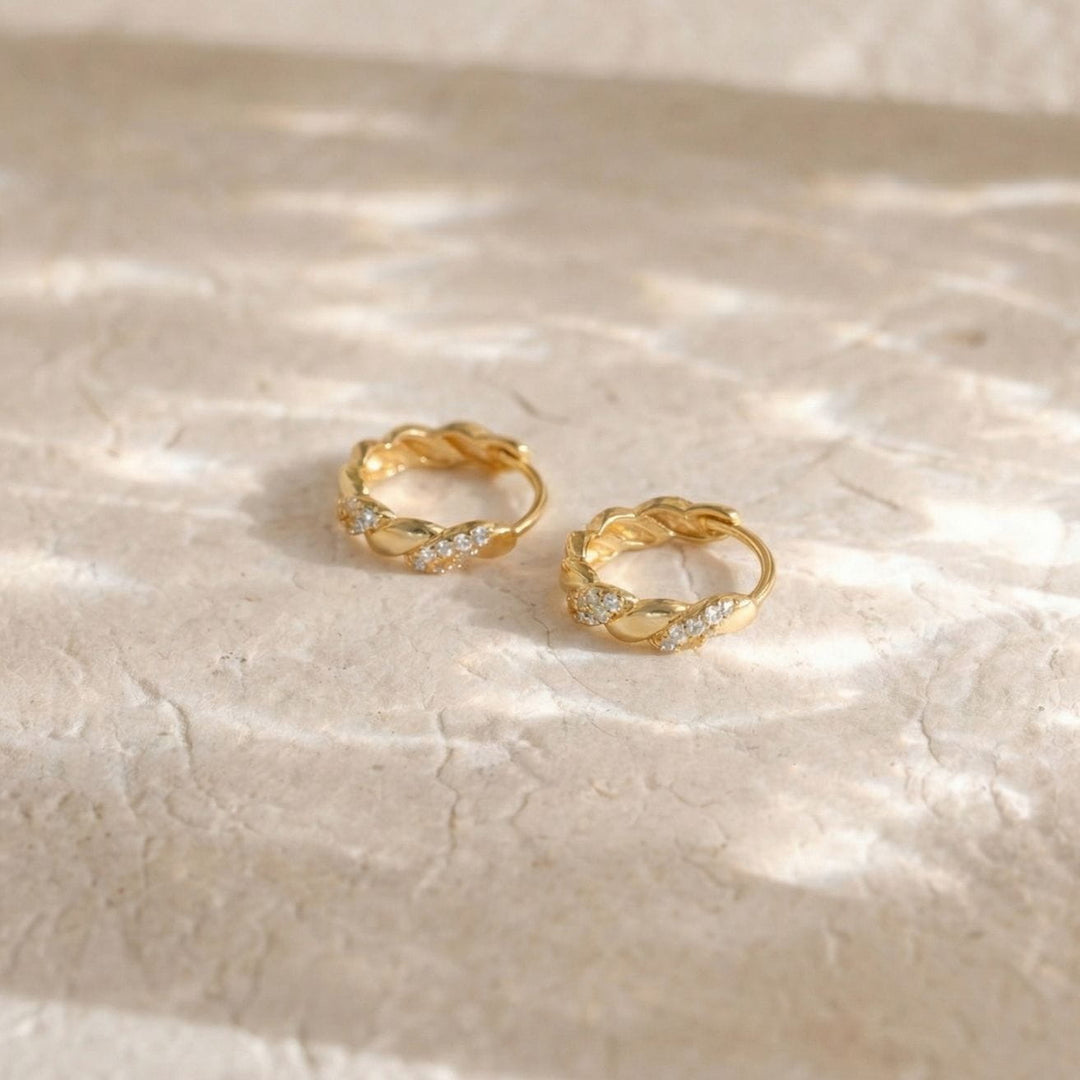Carla Gold Twist Huggie Earrings