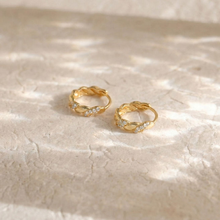 Carla Gold Twist Huggie Earrings