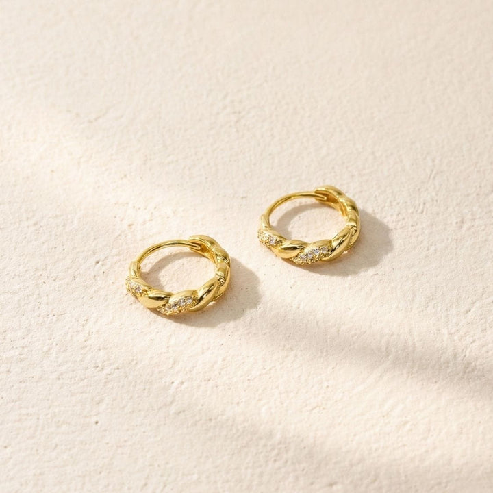 Carla Gold Twist Huggie Earrings