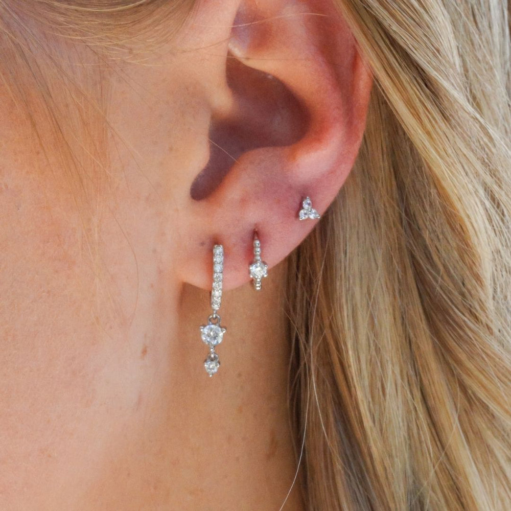 sparkly gold Earring Stack on model