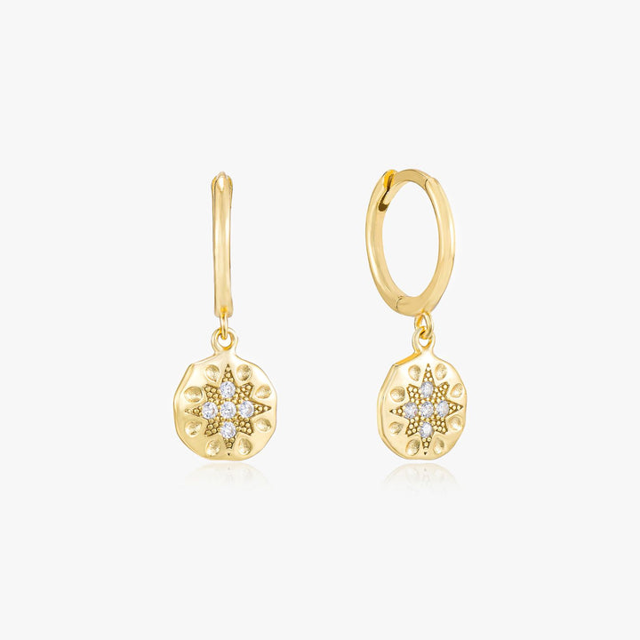 Celeste Star Pendant Gold Drop Earrings
