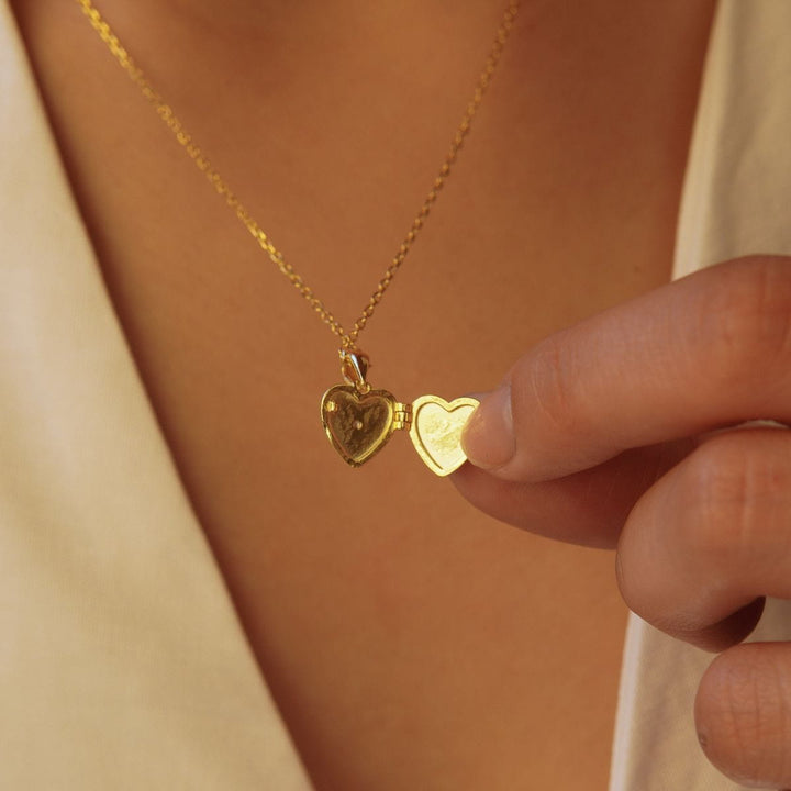 Cherish Gold Heart Locket Necklace