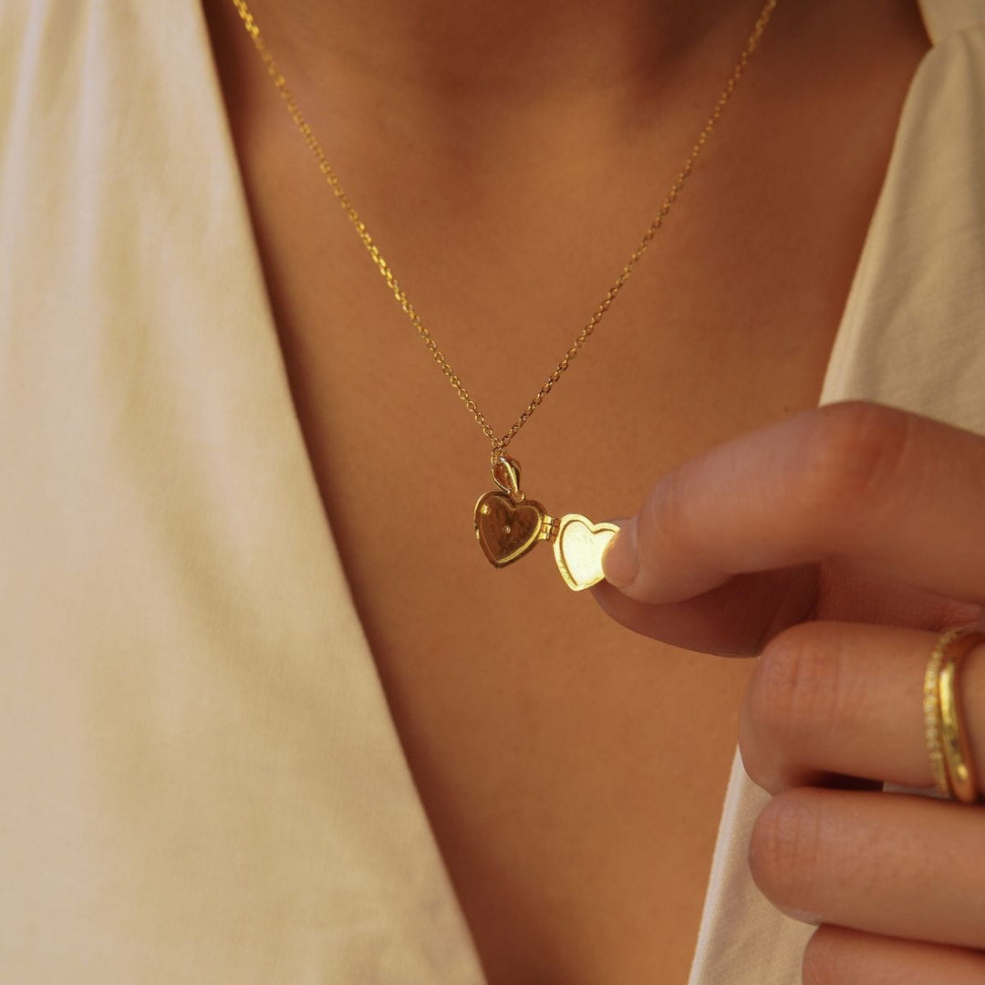 Cherish Gold Heart Locket Necklace