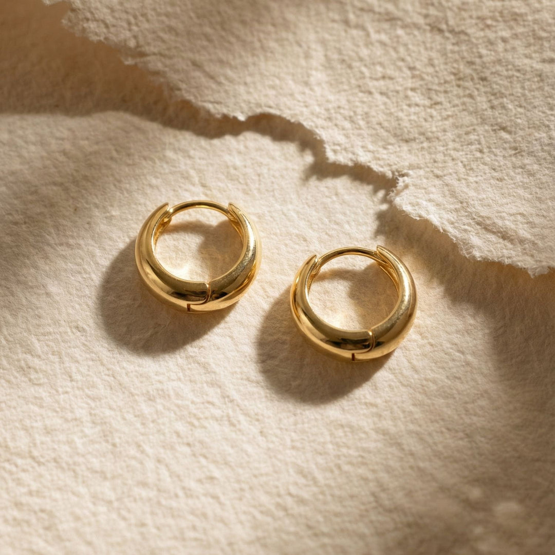 Chloe Gold Dome Huggie Earrings