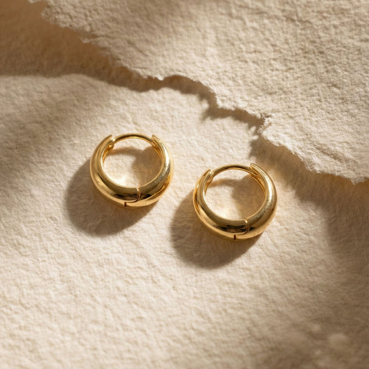 Chloe Gold Dome Huggie Earrings