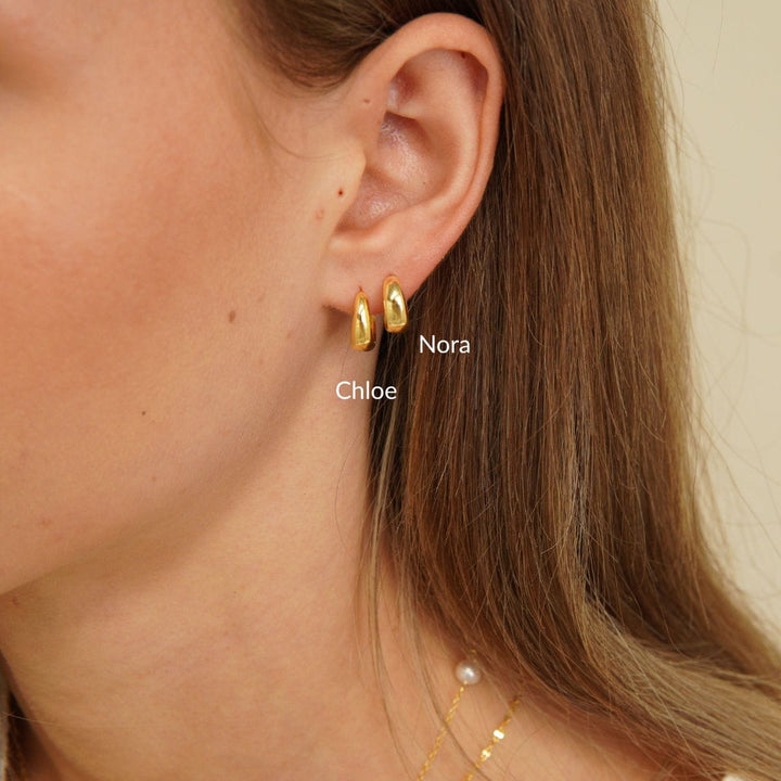 Nora Gold Huggie Earrings 8.5mm