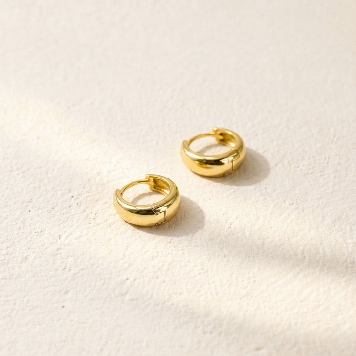 Chloe Gold Dome Huggie Earrings