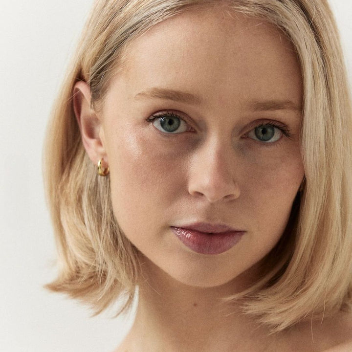 Chloe Gold Everyday Hoop Earrings 10MM-Sterling Silver Earrings-LYANG & CO.