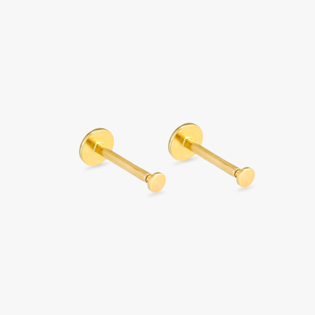 Circle Gold Flatback Earrings - Pair