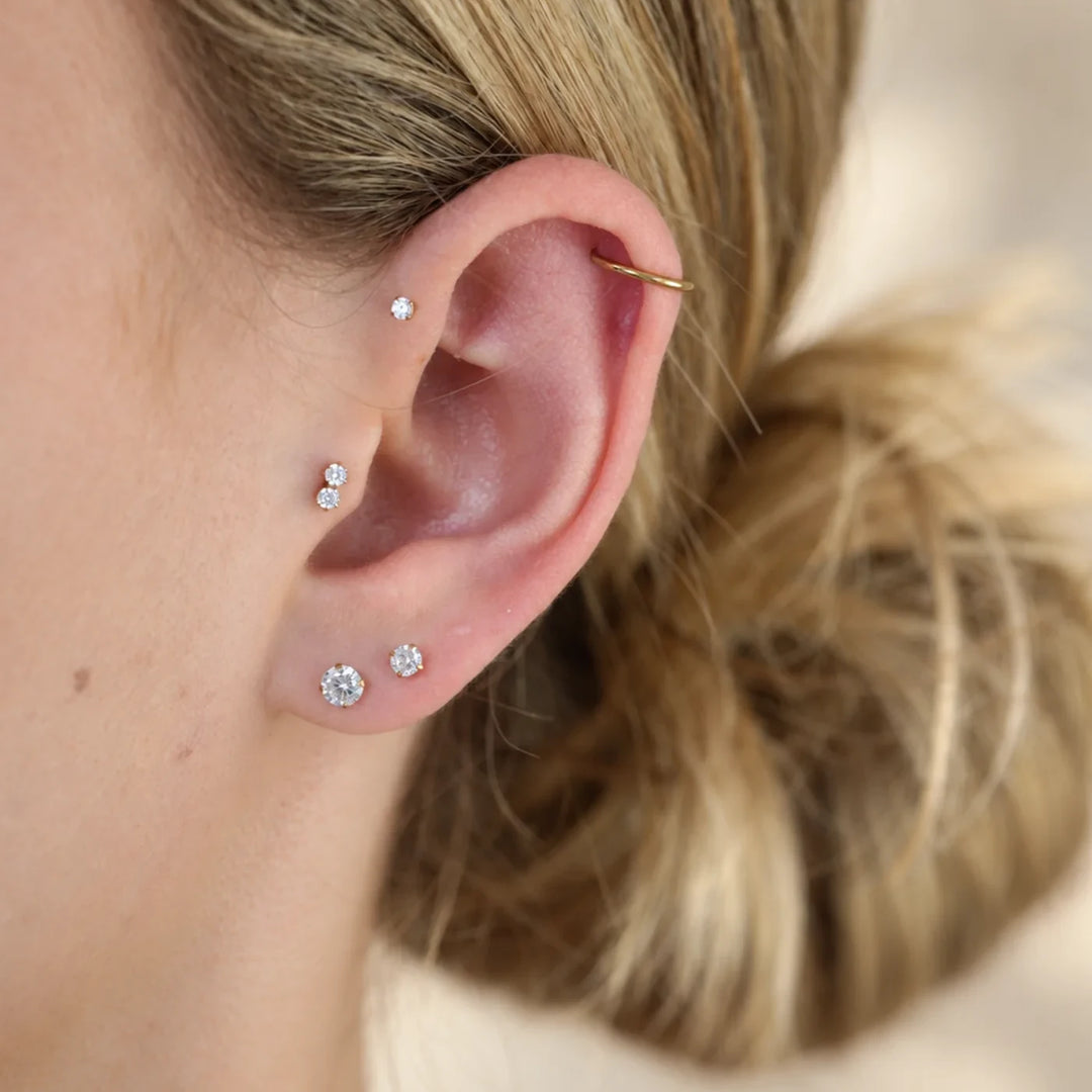 Classic Crystal Titanium Flatback Stud – Single