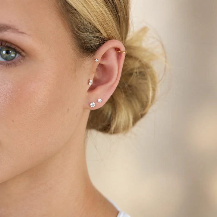 Classic Crystal Titanium Flatback Stud – Single