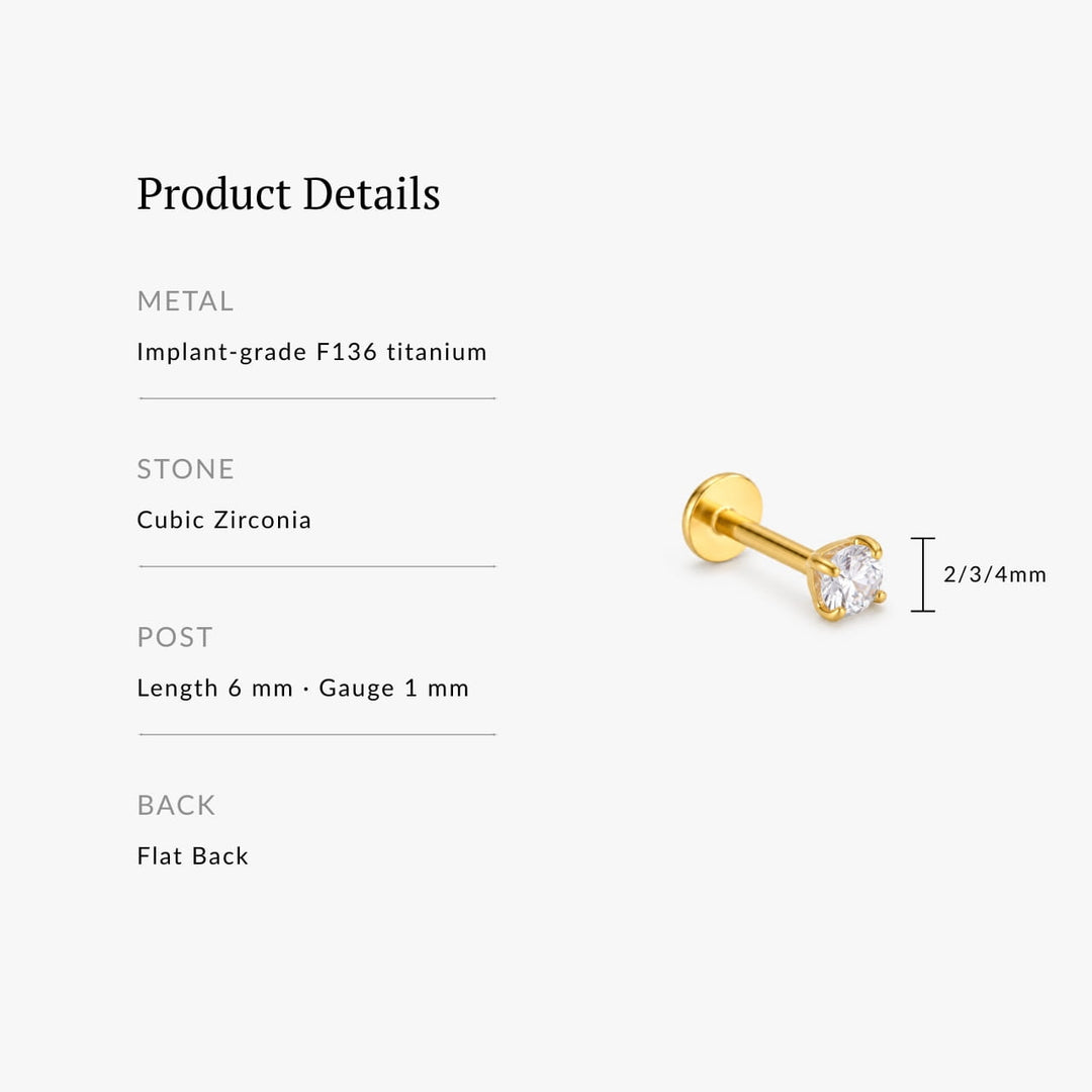 Classic Crystal Titanium Flatback Stud – Single