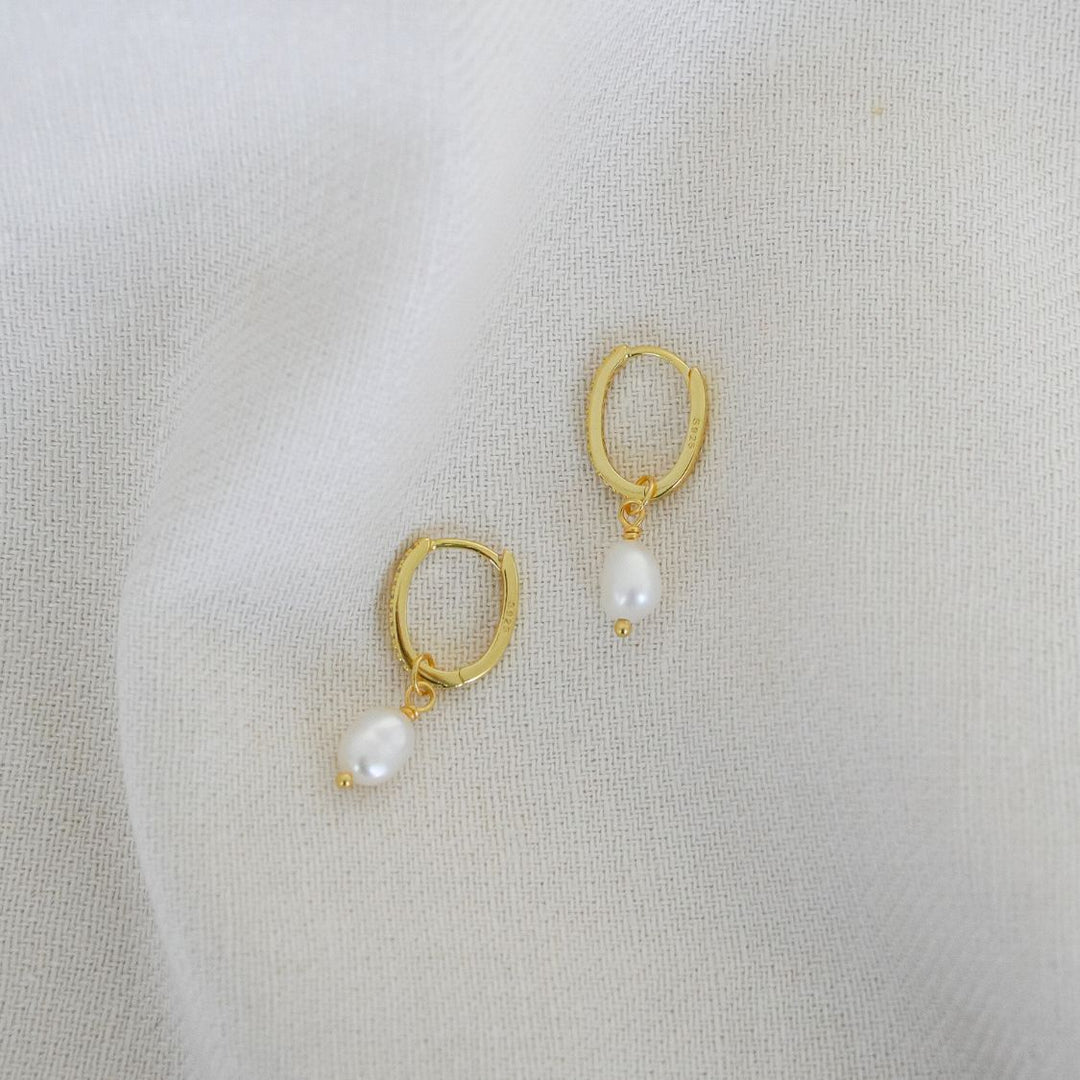 Cleo Gold Baroque Pearl Drop Earrings