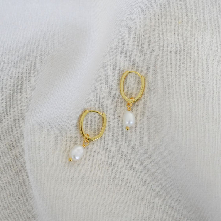Cleo Gold Baroque Pearl Drop Earrings