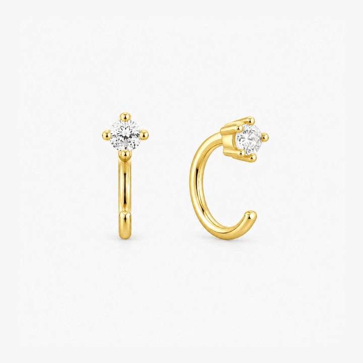 Cleo Gold Crystal Open Hoop Earrings