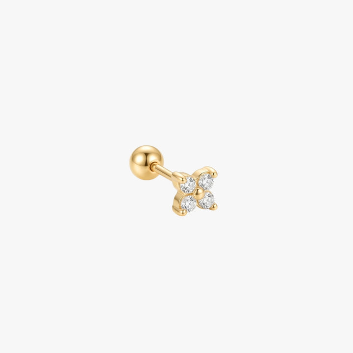 Cora Gold Flower Screw Back Stud - Single