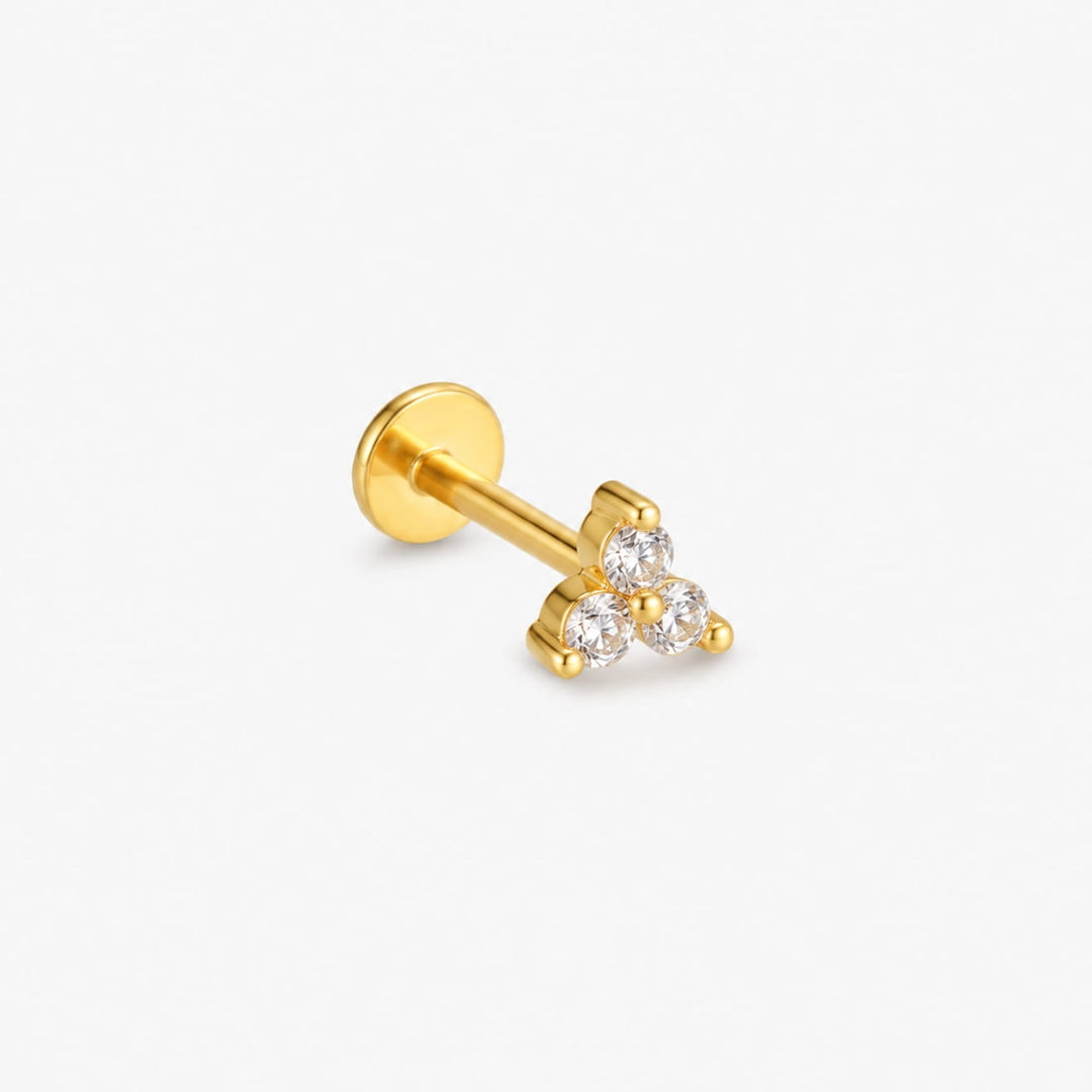 Crystal Trio Titanium Flatback Stud – Single
