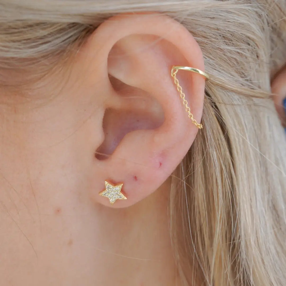 Gemini Chain Earrings-Sterling Silver Earrings-LYANG & CO.