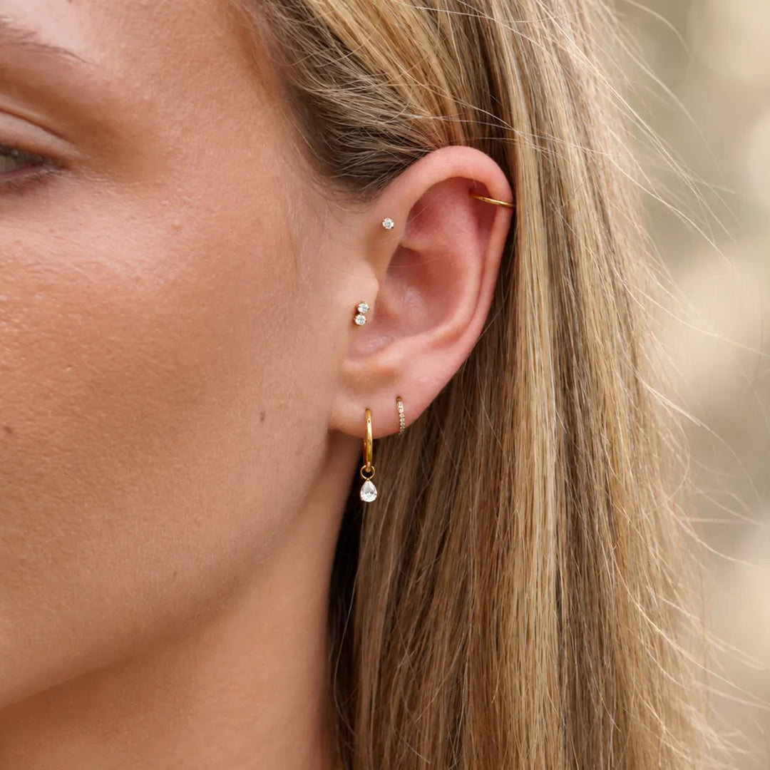 Pavé Titanium Hoop – Single