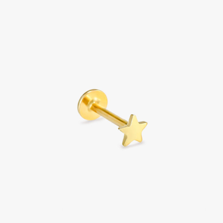 Dainty Star Gold Flatback Earrings - Single