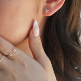 Maia Lotus Flower Stud Earrings Gold