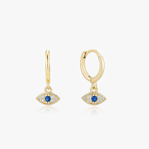 Elanor Gold Evil Eye Drop Earrings