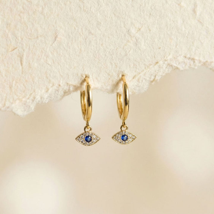 Elanor Gold Evil Eye Drop Earrings