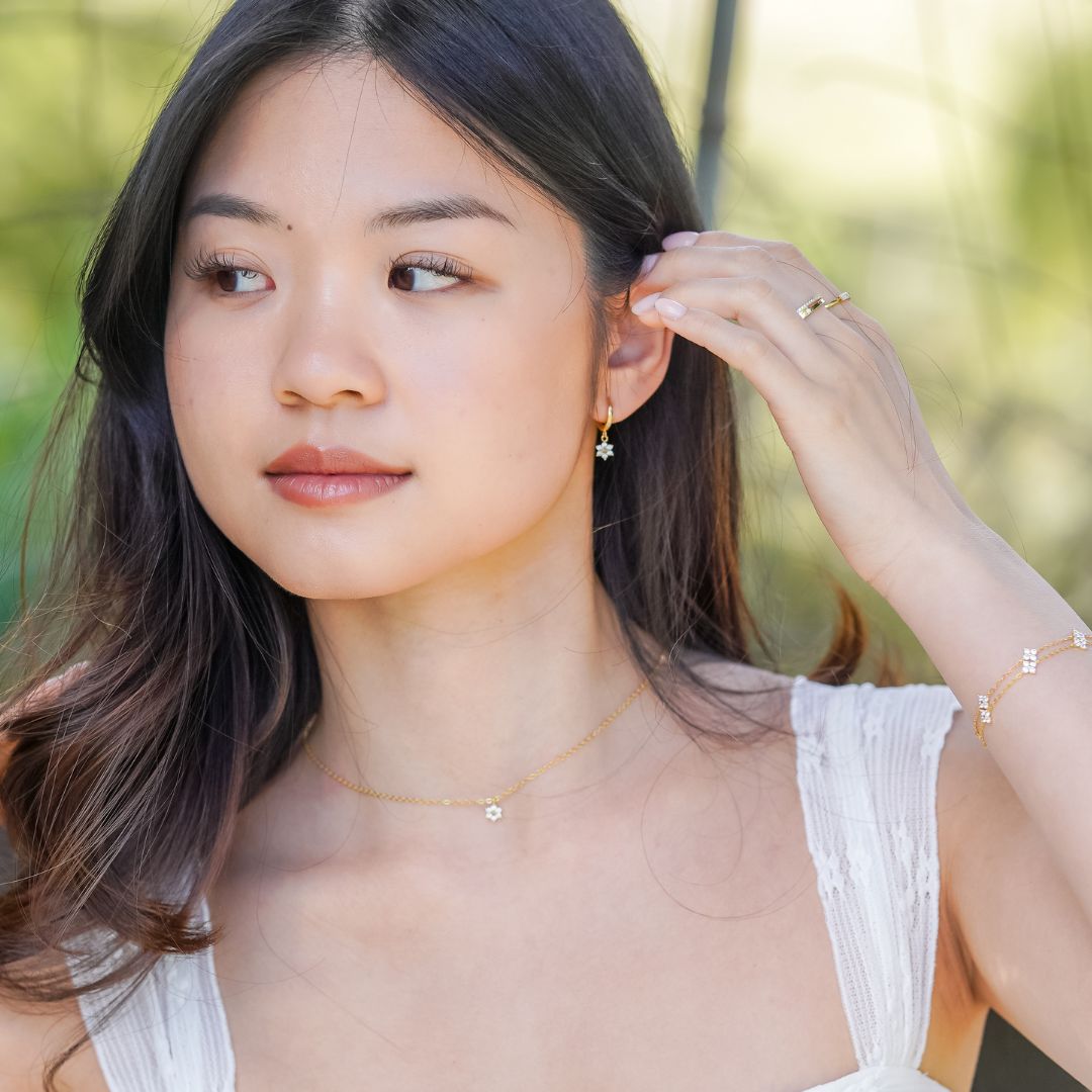 Bloom Into You Earring & Necklace Set Gold