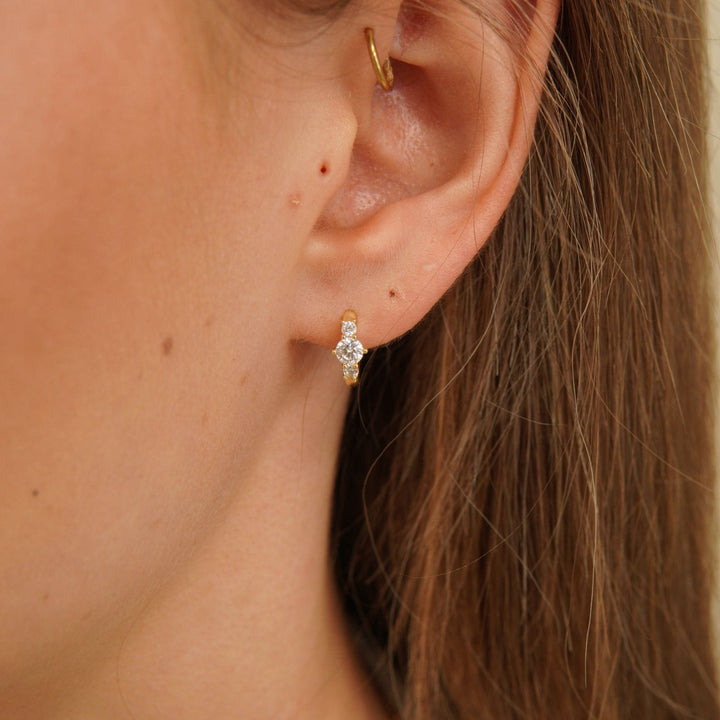 Elin Trio Sparkle Huggie Earrings