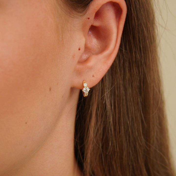 Elin Trio Sparkle Huggie Earrings