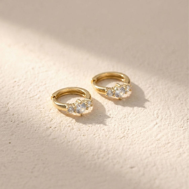 Elin Trio Sparkle Huggie Earrings