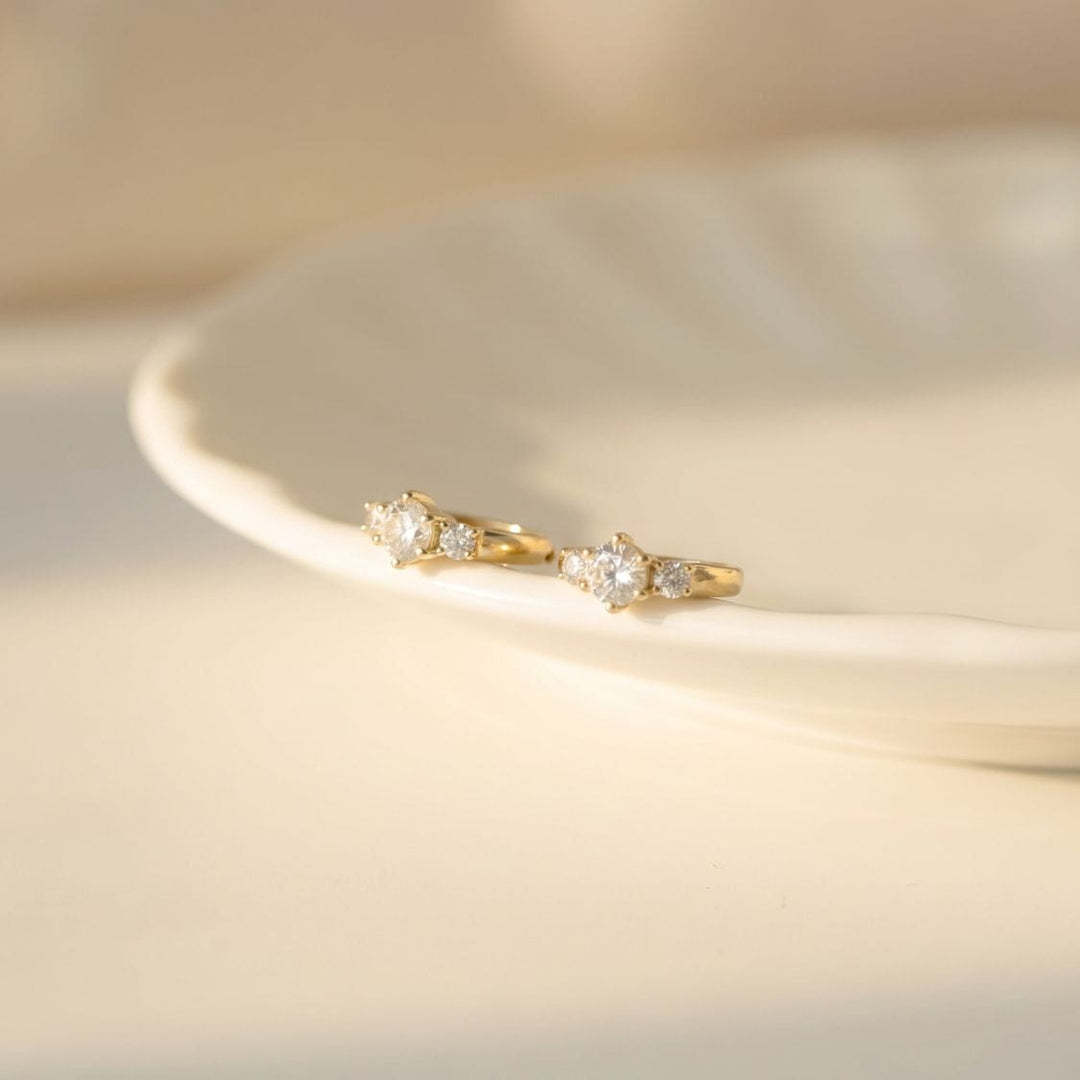 Elin Trio Sparkle Huggie Earrings
