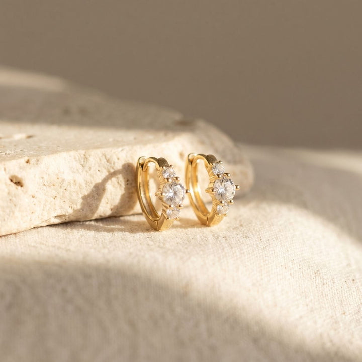 Elin Trio Sparkle Huggie Earrings