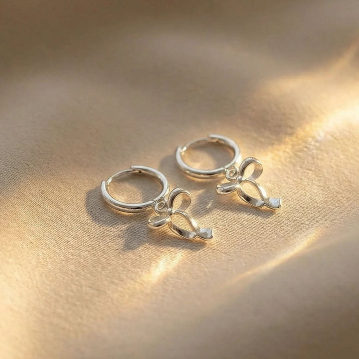 Élise Silver Bow Earrings