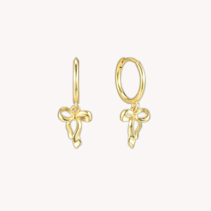 Élise Bow Gold Drop Earrings