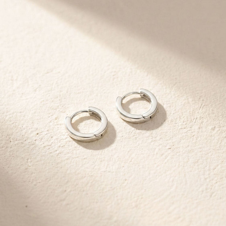 Ella Silver Huggie Earrings